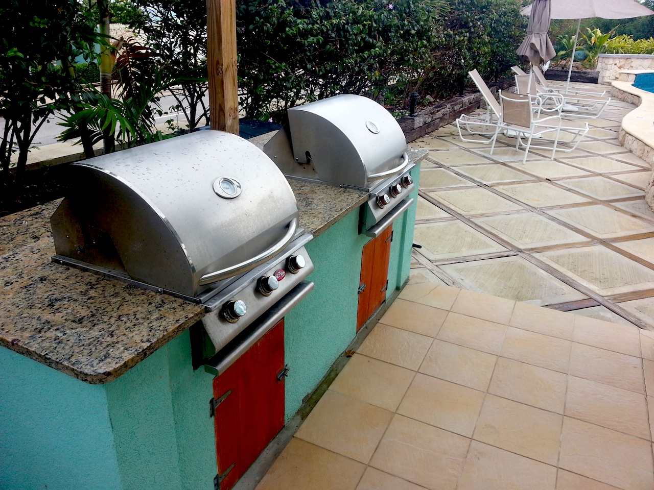 BBQ grills poolside